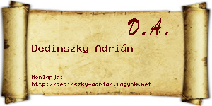 Dedinszky Adrián névjegykártya